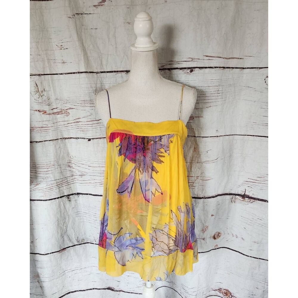 Diane von Furstenberg Agnes Silk Floral Cami Top Size 8